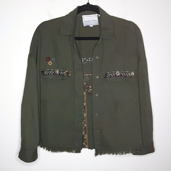 Beautiful Stories Embroidered Twill Shirt Jacket - Picture 2 of 8
